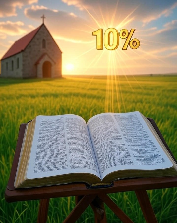 a bible on a stand in front of a church